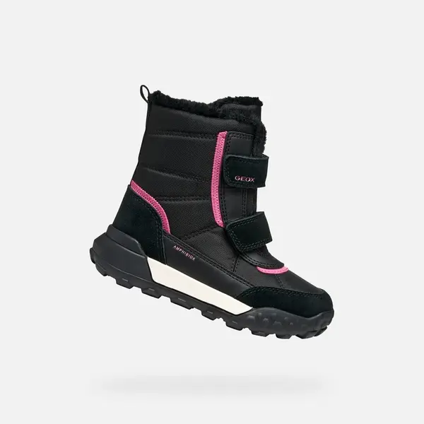 Black Girls Ankle Boots Geox Trekkyup AB - Girls