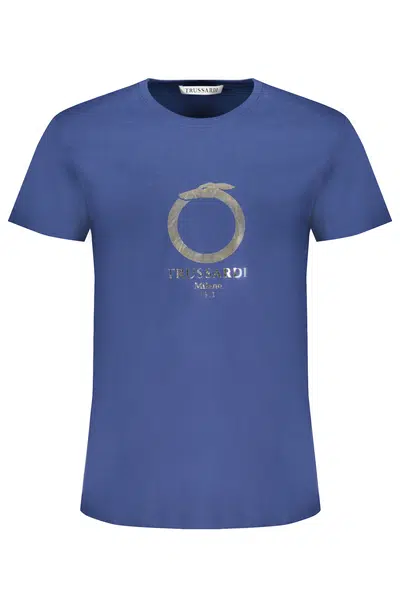 TRUSSARDI MEN'S SHORT SLEEVED T-SHIRT BLUE