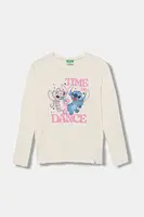 Dětské bavlněné tričko s dlouhým rukávem United Colors of Benetton