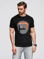 Ombre Men's large print t-shirt - black