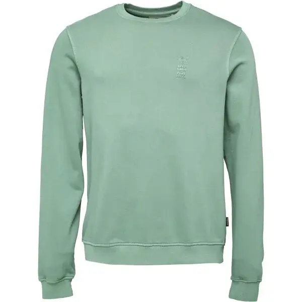 BLEND BHILAN SWEATSHIRT Pánska mikina cez hlavu, zelená, veľkosť