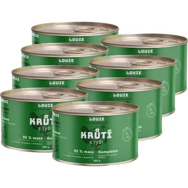 LOUIE MORČACIE S RYŽOU 8 x 200 G Konzervy pre psov, zelená, veľkosť