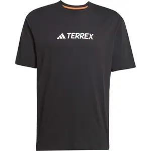 adidas TERREX LOGO TEE Pánske outdoorové tričko, čierna, veľkosť