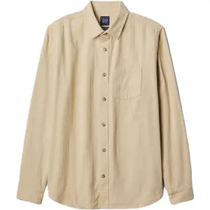 GAP LS FLANNEL Pánska košeľa, béžová, veľkosť