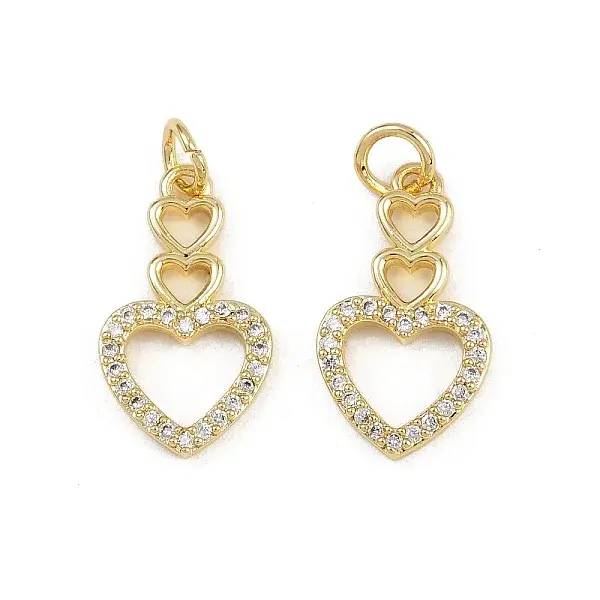 Brass Micro Pave Clear Cubic Zirconia Pendants