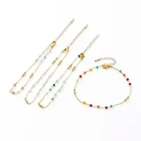 Faceted Glass Beaded Anklets