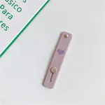 Rectangle with Heart Pattern Silicone Phone Strap Grip Holder Finger