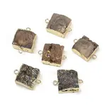 Electroplated Natural Druzy Agate Connector Charms