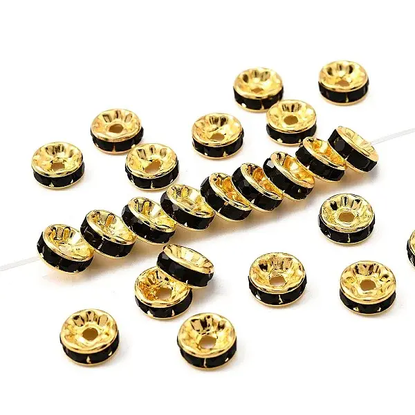 Brass Grade A Rhinestone Spacer Beads