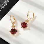 Heart Brass Micro Pave Cubic Zirconia Hoop Earrings