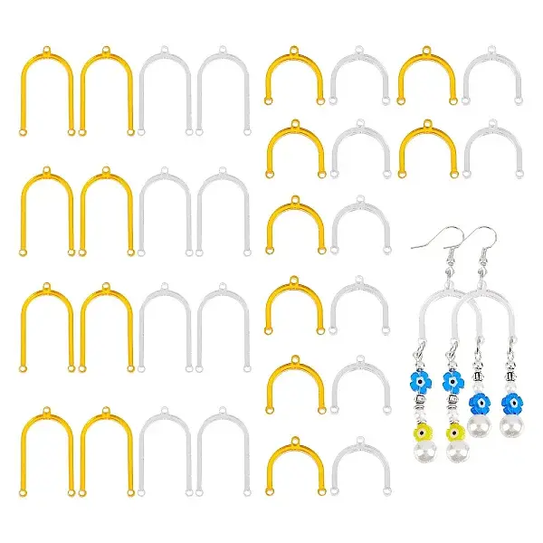 32Pcs 4 Style Transparent Acrylic Chandelier Component Links