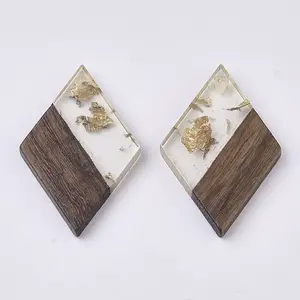 Transparent Resin & Walnut Wood Pendants
