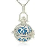 Silver Color Plated Brass Hollow Round Cage Pendants