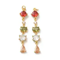 Rack Plating Brass Micro Pave Cubic Zirconia Pendants