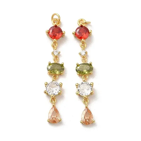 Rack Plating Brass Micro Pave Cubic Zirconia Pendants