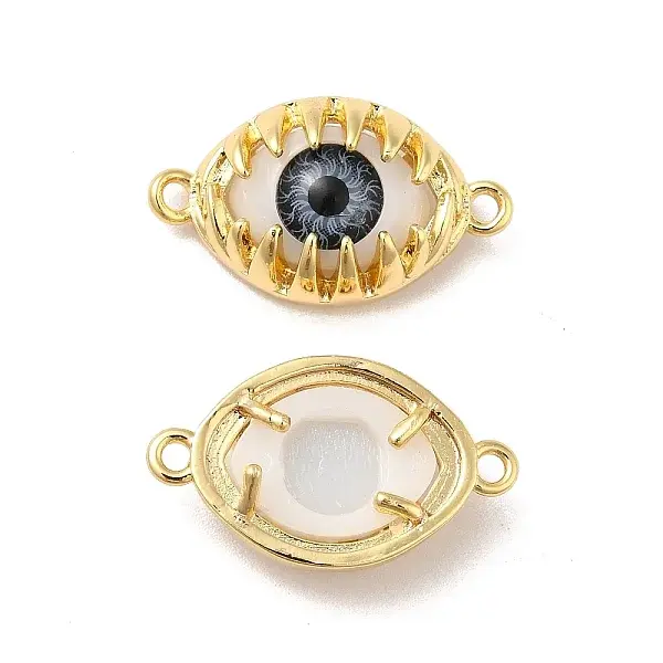 Evil Eye Resin Brass Connector Charms