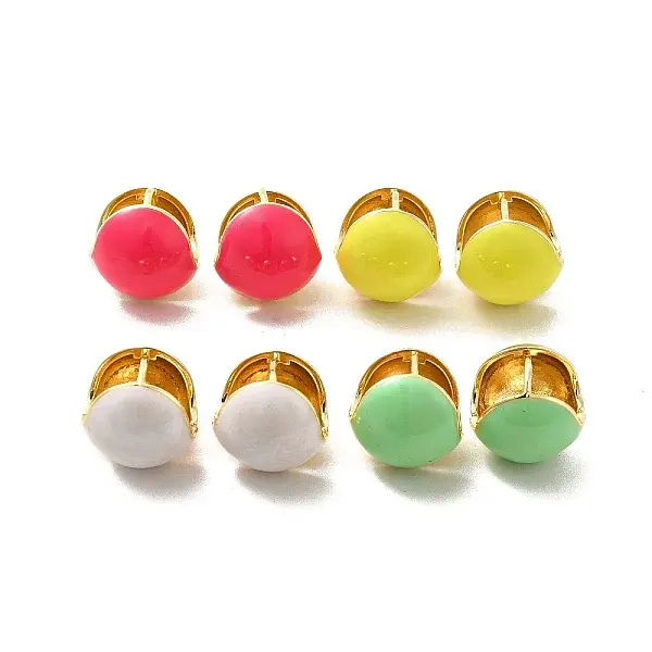 Enamel Round Hoop Earrings