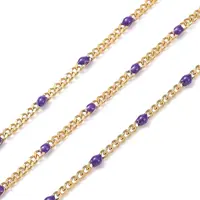 Ion Plating(IP) 304 Stainless Steel Enamel Curb Chains