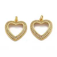 Brass Micro Pave Clear Cubic Zirconia Pendants