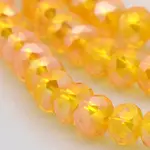 AB Color Plated Faceted Rondelle Electroplate Glass Beads Strands