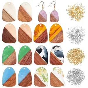 DIY 8 Pairs Teardrop Wood Earring Makings
