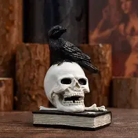 Resin Skull with Bird Figurines