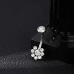 304 Stainless Steel Clear Cubic Zirconia Curved Barbell Belly Button Rings