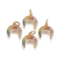 Brass Micro Pave Cubic Zirconia Charms