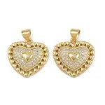 Brass Micro Pave Clear Cubic Zirconia Pendants