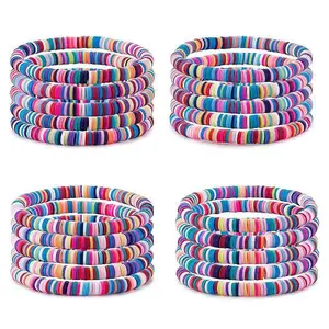 20Pcs Handmade Polymer Clay Heishi SUrfer Stretch Bracelet Set