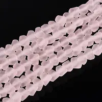 Frosted Transparent Glass Beads Strands