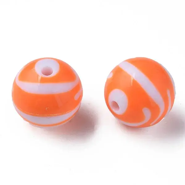 Opaque Striped Acrylic Beads