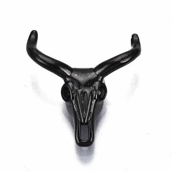 Brass Micro Pave Black Cubic Zirconia Beads