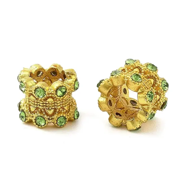 Brass Micro Pave Cubic Zirconia European Beads