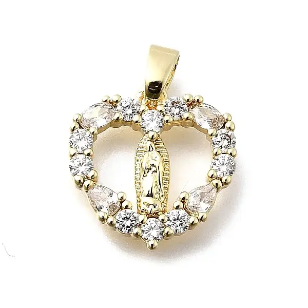 Brass Micro Pave Cubic Zirconia Charms
