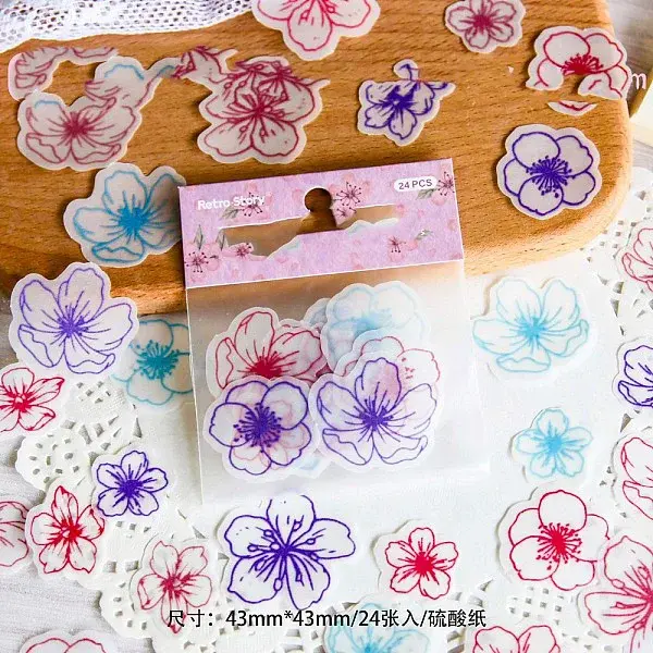24Pcs Retro Scrapbook Paper