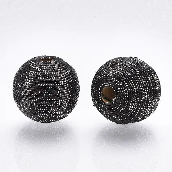 Wood Beads Covered with Polyester Cord Wire