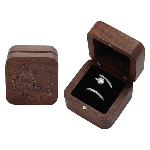 Wooden Rings Storage MagneticGift Boxes
