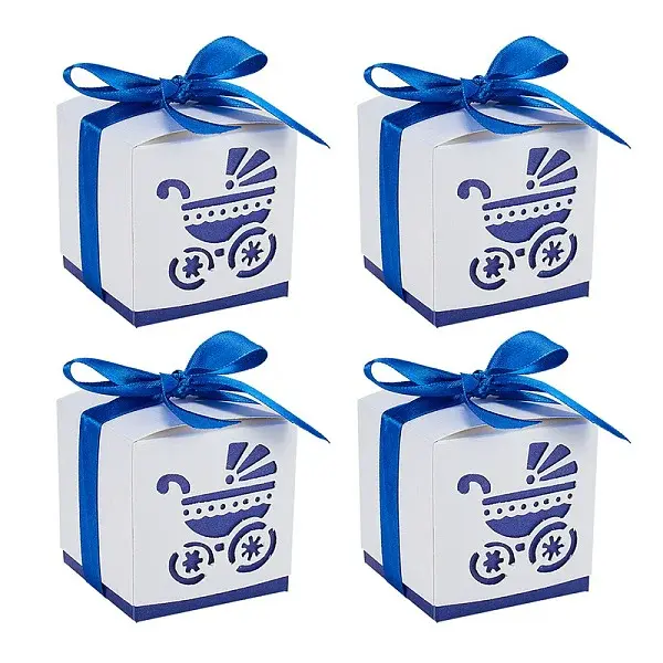 Hollow Stroller BB Car Carriage Candy Box wedding party gifts with Ribbons