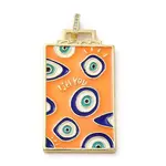 Brass Micro Pave Cubic Zirconia Pendant with Enamel