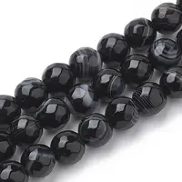 Natural Black Agate Beads Strands