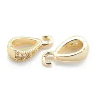 Brass Micro Pave Clear Cubic Zirconia Pendants