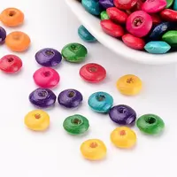 Lead Free Rondelle Natural Wood Beads