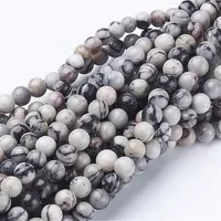 15 inch Black Silk Stone/Netstone Strands