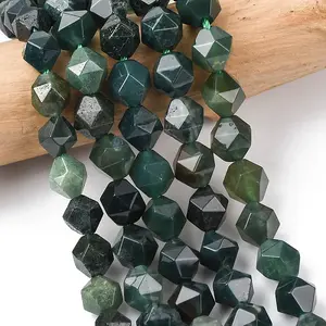 Natural Moss Agate Beads Strands