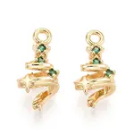 Brass Micro Pave Cubic Zirconia Charms