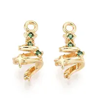 Brass Micro Pave Cubic Zirconia Charms