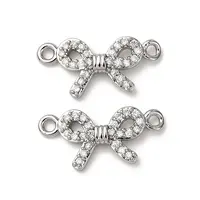 Brass Pave Clear Cubic Zirconia Connector Charms