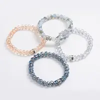 Electroplate Glass Beads Stretch Bracelets