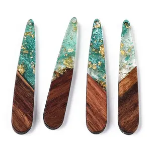 Transparent Resin & Walnut Wood Pendants